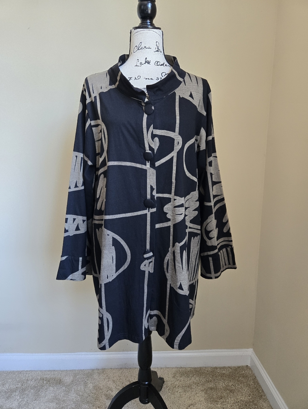 Cupcake International Tunic Top Womens XL Artsy Boho Buttoned Cotton